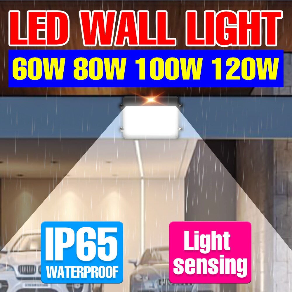 LED 벽 램프 야외 정원 조명 IP65 방수 스포트 라이트 LED 투광 조명 60W 80W 100W 120W 원 예 외관 Sconce